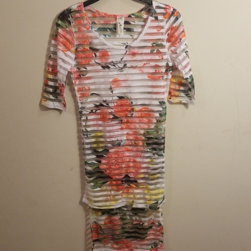 See Through Floral Top